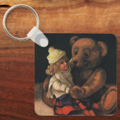 Oude kerstspullen, pop en teddybeer sleutelhanger (Voorkant)