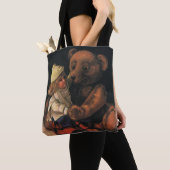 Oude kerstspullen, pop en teddybeer tote bag (Dichtbij)
