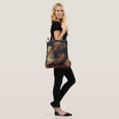 Oude kerstspullen, pop en teddybeer tote bag (Op model)