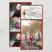 Oude kerststad foto kaart (Voorkant / Achterkant)