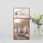 Oude kerststad foto kaart (Staand voorkant)