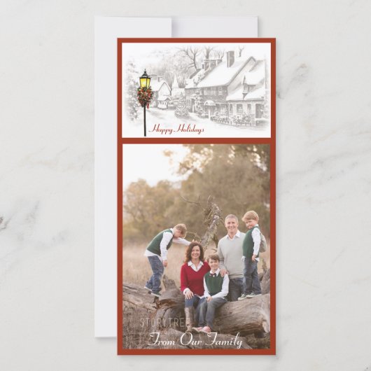 Oude kerststad foto kaart (Voorkant)