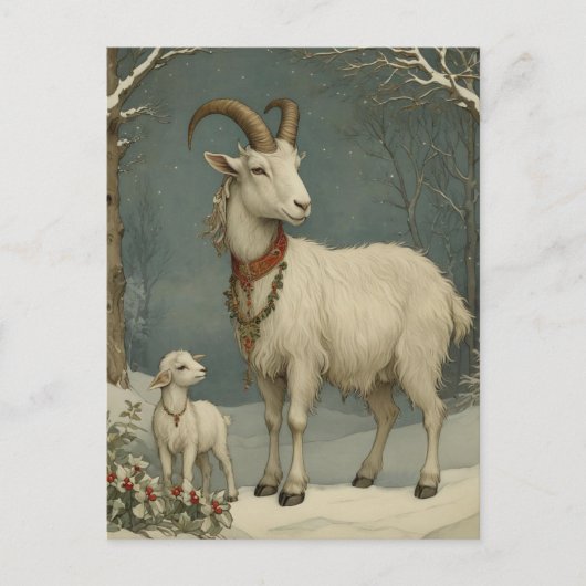 Oude Kerststal, Gelukkig Kerstfeest Kaart (Voorkant)