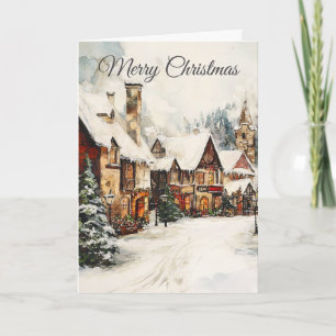 Oude kerststemming scène feestdagen kaart