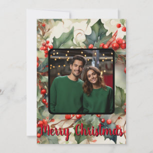 Oude kerstster gepersonaliseerde foto feestdagenkaart