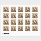 Oude Kerststickers Vierkante Sticker (Vel)