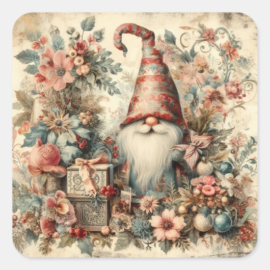 Oude Kerststickers Vierkante Sticker (Voorkant)