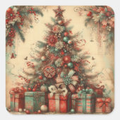 Oude Kerststickers Vierkante Sticker (Voorkant)