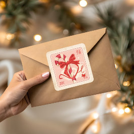 Oude Kerststok Kerstmis Vierkante Sticker