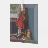 Oude kersttelefoon glas ornament (Voorkant links)