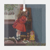 Oude kersttelefoon glas ornament (Voorkant)