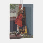 Oude kersttelefoon glas ornament (Voorkant Rechts)