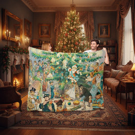 Oude kersttijd fleece deken