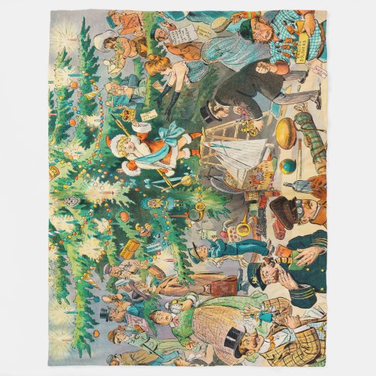 Oude kersttijd fleece deken (Voorkant)