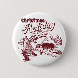 Oude Kerstvakantie  Ronde Button 5,7 Cm