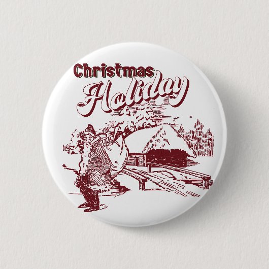 Oude Kerstvakantie Ronde Button 5,7 Cm (Voorkant)