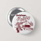 Oude Kerstvakantie Ronde Button 5,7 Cm (Voorkant /achterkant)
