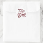 Oude Kerstvakantie  Ronde Sticker (Tas)