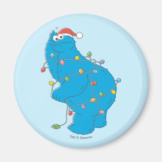 Oude kerstverlichting met Cookie Monster Magneet (Voorkant)