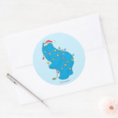 Oude kerstverlichting met Cookie Monster Ronde Sticker (Envelop)