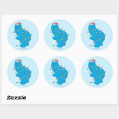 Oude kerstverlichting met Cookie Monster Ronde Sticker (Vel)