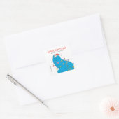 Oude kerstverlichting met Cookie Monster Vierkante Sticker (Envelop)