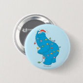 Oude kerstverlichting van Cookie Monster Ronde Button 5,7 Cm (Voorkant /achterkant)