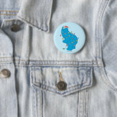 Oude kerstverlichting van Cookie Monster Ronde Button 5,7 Cm (In situ)