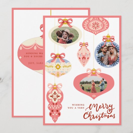 Oude kerstversiering in pasteltinten | Foto Feestdagenkaart (Voorkant / Achterkant)