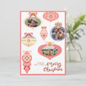 Oude kerstversiering in pasteltinten | Foto Feestdagenkaart (Staand voorkant)