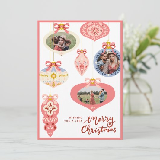 Oude kerstversiering in pasteltinten | Foto Feestdagenkaart