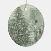 Oude kerstversiering keramisch ornament (Links)