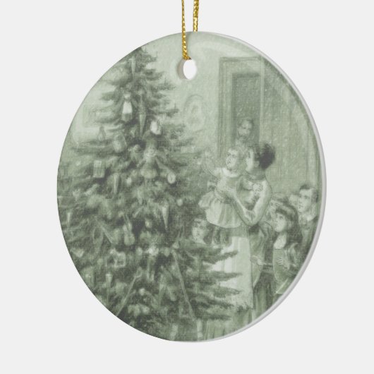 Oude kerstversiering keramisch ornament (Links)