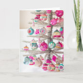 Oude kerstversiering op Tinsel Boom Kaart (Voorkant)