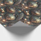 Oude Kerstversiering Patroon Cadeaupapier (Hoek)