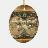 Oude kerstversiering van de Wereldkaart Keramisch Ornament (Rechts)