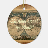 Oude kerstversiering van de Wereldkaart Keramisch Ornament (Links)