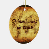 Oude kerstversiering van de Wereldkaart Keramisch Ornament (Rechts)