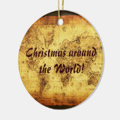 Oude kerstversiering van de Wereldkaart Keramisch Ornament (Links)