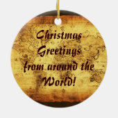 Oude kerstversiering van de Wereldkaart Keramisch Ornament (Achterkant)