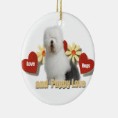 Oude kerstversiering van Sheepdog Keramisch Ornament (Rechts)