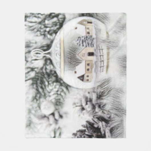 Oude Kerstversieringen Ornamenten Aquarel Fleece Deken (Voorkant)