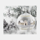 Oude Kerstversieringen Ornamenten Aquarel Fleece Deken (Voorkant (Horizontaal))