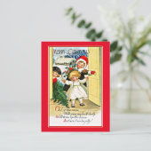 Oude kerstwensen, Drie kinderen, Briefkaart (Staand voorkant)