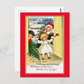 Oude kerstwensen, Drie kinderen, Briefkaart (Voorkant / Achterkant)
