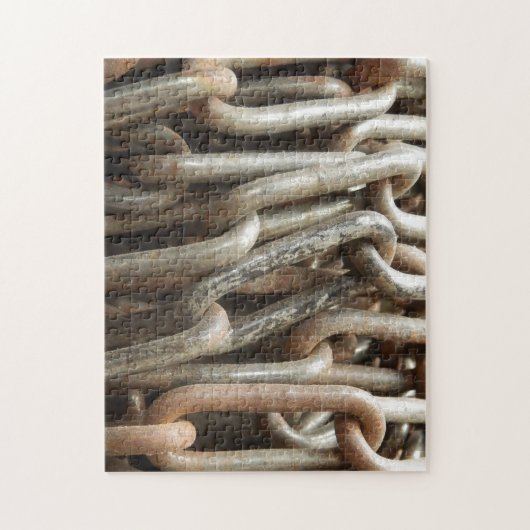 Oude kettingfoto-puzzel met Gift Box Legpuzzel (Verticaal)