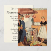 Oude keuken met vrienden housewarmingfeest kaart (Voorkant / Achterkant)