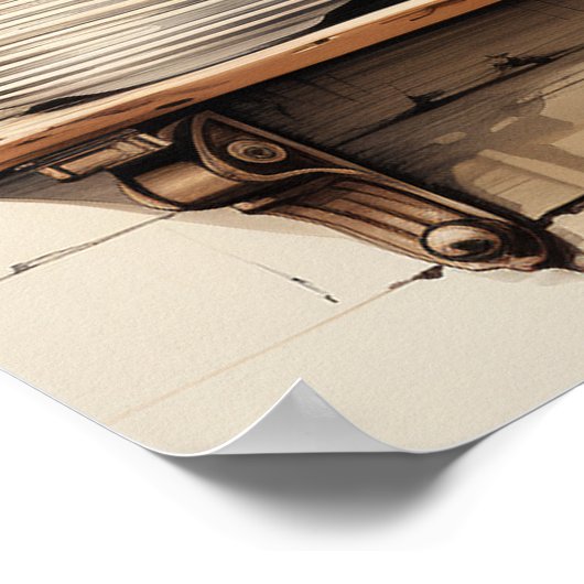 Oude keuken rode koffiepot suiker roomservice poster (Hoek)