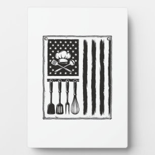 Oude Keuken Vlag Kookgerei T-shirt Ontwerp Fotoplaat