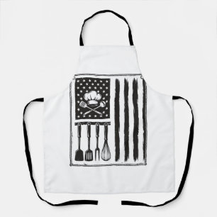 Oude Keuken Vlag Kookgerei T-shirt Ontwerp Schort